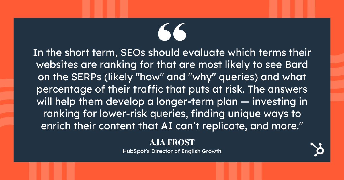 Aja Frost quote on how AI will impact SEO